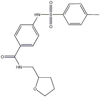 4-{[(4-methylphenyl)sulfonyl]amino}-N-(tetrahydro-2-furanylmethyl)benzamide Struktur