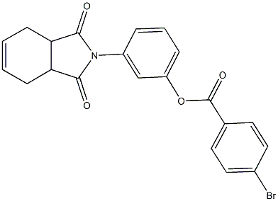 3-(1,3-dioxo-1,3,3a,4,7,7a-hexahydro-2H-isoindol-2-yl)phenyl 4-bromobenzoate Struktur