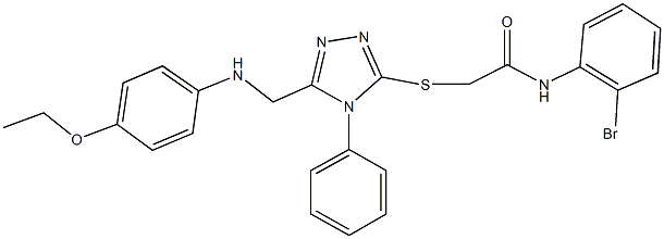 N-(2-bromophenyl)-2-({5-[(4-ethoxyanilino)methyl]-4-phenyl-4H-1,2,4-triazol-3-yl}sulfanyl)acetamide Struktur