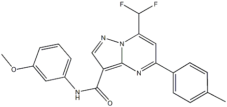 7-(difluoromethyl)-N-(3-methoxyphenyl)-5-(4-methylphenyl)pyrazolo[1,5-a]pyrimidine-3-carboxamide Struktur