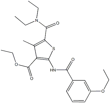 ethyl 5-[(diethylamino)carbonyl]-2-[(3-ethoxybenzoyl)amino]-4-methyl-3-thiophenecarboxylate Struktur