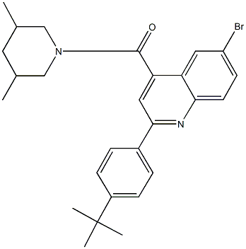 6-bromo-2-(4-tert-butylphenyl)-4-[(3,5-dimethyl-1-piperidinyl)carbonyl]quinoline Struktur