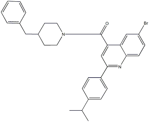 4-[(4-benzyl-1-piperidinyl)carbonyl]-6-bromo-2-(4-isopropylphenyl)quinoline Struktur