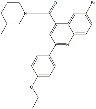 6-bromo-2-(4-ethoxyphenyl)-4-[(3-methyl-1-piperidinyl)carbonyl]quinoline Struktur