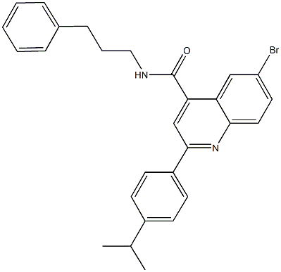 6-bromo-2-(4-isopropylphenyl)-N-(3-phenylpropyl)-4-quinolinecarboxamide Struktur