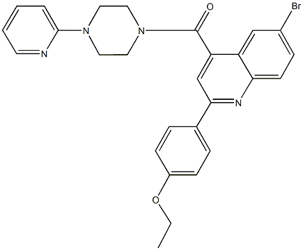 6-bromo-2-(4-ethoxyphenyl)-4-{[4-(2-pyridinyl)-1-piperazinyl]carbonyl}quinoline Struktur