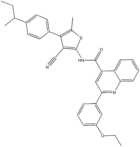 N-[4-(4-sec-butylphenyl)-3-cyano-5-methyl-2-thienyl]-2-(3-ethoxyphenyl)-4-quinolinecarboxamide Struktur