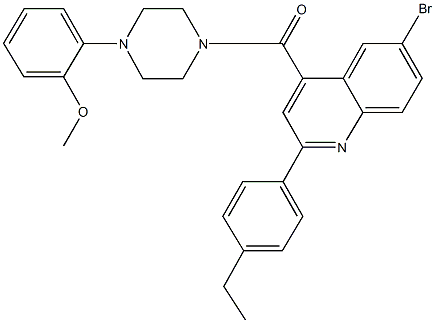 6-bromo-2-(4-ethylphenyl)-4-{[4-(2-methoxyphenyl)-1-piperazinyl]carbonyl}quinoline Struktur