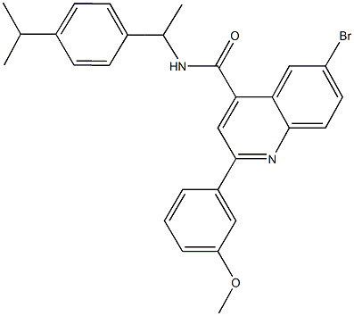 6-bromo-N-[1-(4-isopropylphenyl)ethyl]-2-(3-methoxyphenyl)-4-quinolinecarboxamide Struktur