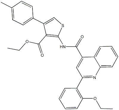 ethyl 2-({[2-(2-ethoxyphenyl)-4-quinolinyl]carbonyl}amino)-4-(4-methylphenyl)-3-thiophenecarboxylate Struktur