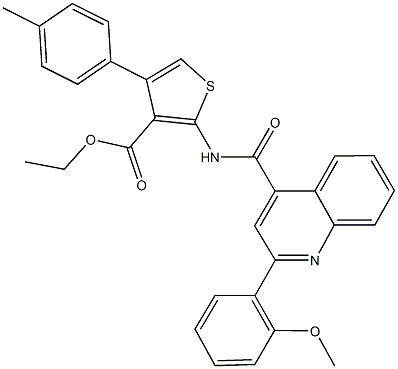 ethyl 2-({[2-(2-methoxyphenyl)-4-quinolinyl]carbonyl}amino)-4-(4-methylphenyl)-3-thiophenecarboxylate Struktur