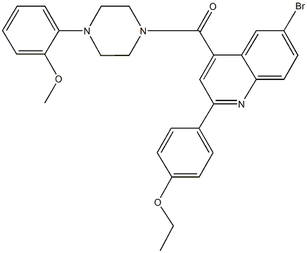 6-bromo-2-(4-ethoxyphenyl)-4-{[4-(2-methoxyphenyl)-1-piperazinyl]carbonyl}quinoline Struktur