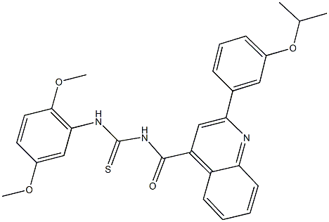 N-(2,5-dimethoxyphenyl)-N'-{[2-(3-isopropoxyphenyl)-4-quinolinyl]carbonyl}thiourea Struktur