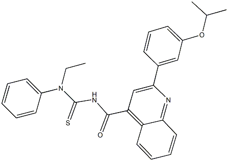 N-ethyl-N'-{[2-(3-isopropoxyphenyl)-4-quinolinyl]carbonyl}-N-phenylthiourea Struktur