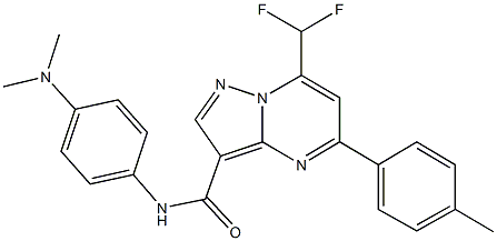 7-(difluoromethyl)-N-[4-(dimethylamino)phenyl]-5-(4-methylphenyl)pyrazolo[1,5-a]pyrimidine-3-carboxamide Struktur