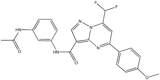 N-[3-(acetylamino)phenyl]-7-(difluoromethyl)-5-(4-methoxyphenyl)pyrazolo[1,5-a]pyrimidine-3-carboxamide Struktur