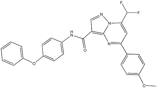 7-(difluoromethyl)-5-(4-methoxyphenyl)-N-(4-phenoxyphenyl)pyrazolo[1,5-a]pyrimidine-3-carboxamide Struktur