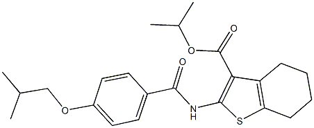 isopropyl 2-[(4-isobutoxybenzoyl)amino]-4,5,6,7-tetrahydro-1-benzothiophene-3-carboxylate Struktur