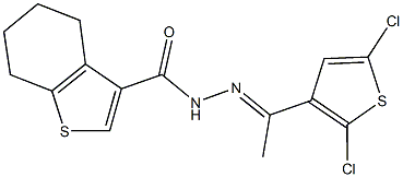 N'-[1-(2,5-dichloro-3-thienyl)ethylidene]-4,5,6,7-tetrahydro-1-benzothiophene-3-carbohydrazide Struktur