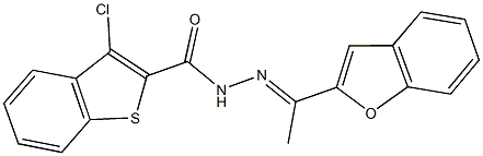 N'-[1-(1-benzofuran-2-yl)ethylidene]-3-chloro-1-benzothiophene-2-carbohydrazide Struktur