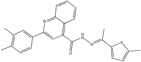 2-(3,4-dimethylphenyl)-N'-[1-(5-methyl-2-thienyl)ethylidene]-4-quinolinecarbohydrazide Struktur