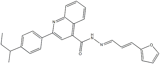 2-(4-sec-butylphenyl)-N'-[3-(2-furyl)-2-propenylidene]-4-quinolinecarbohydrazide Struktur