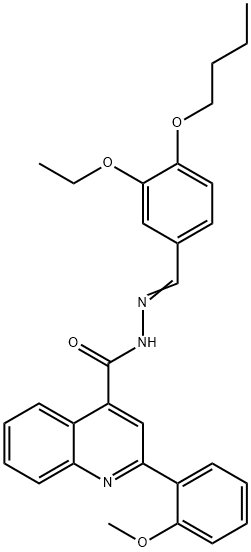 N'-(4-butoxy-3-ethoxybenzylidene)-2-(2-methoxyphenyl)-4-quinolinecarbohydrazide Struktur