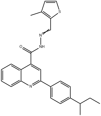 2-(4-sec-butylphenyl)-N'-[(3-methyl-2-thienyl)methylene]-4-quinolinecarbohydrazide Struktur