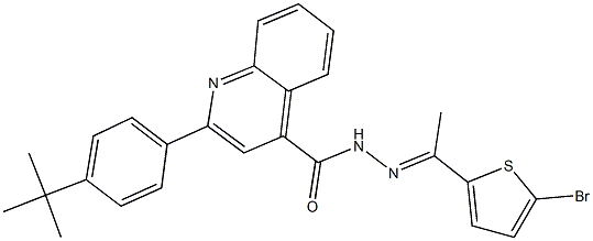 N'-[1-(5-bromo-2-thienyl)ethylidene]-2-(4-tert-butylphenyl)-4-quinolinecarbohydrazide Struktur