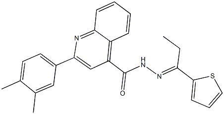 2-(3,4-dimethylphenyl)-N'-[1-(2-thienyl)propylidene]-4-quinolinecarbohydrazide Struktur