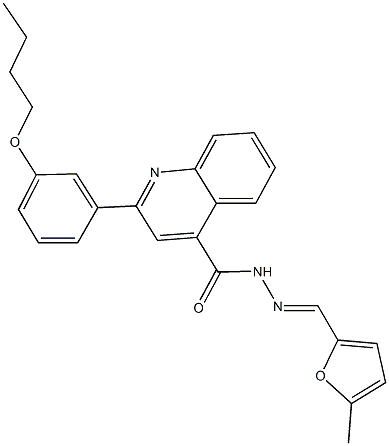 2-(3-butoxyphenyl)-N'-[(5-methyl-2-furyl)methylene]-4-quinolinecarbohydrazide Struktur