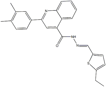 2-(3,4-dimethylphenyl)-N'-[(5-ethyl-2-thienyl)methylene]-4-quinolinecarbohydrazide Struktur