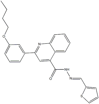 2-(3-butoxyphenyl)-N'-(2-thienylmethylene)-4-quinolinecarbohydrazide Struktur