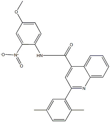 2-(2,5-dimethylphenyl)-N-{2-nitro-4-methoxyphenyl}-4-quinolinecarboxamide Struktur