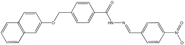 N'-{4-nitrobenzylidene}-4-[(2-naphthyloxy)methyl]benzohydrazide Struktur