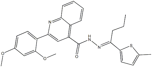 2-(2,4-dimethoxyphenyl)-N'-[1-(5-methyl-2-thienyl)butylidene]-4-quinolinecarbohydrazide Struktur