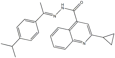 2-cyclopropyl-N'-[1-(4-isopropylphenyl)ethylidene]-4-quinolinecarbohydrazide Struktur