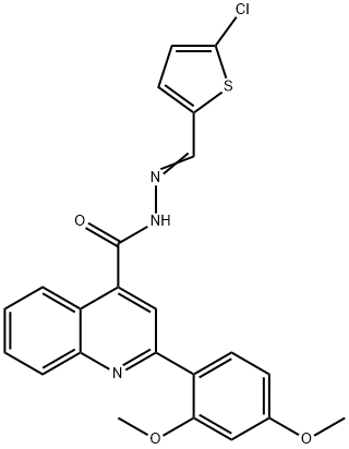 N'-[(5-chloro-2-thienyl)methylene]-2-(2,4-dimethoxyphenyl)-4-quinolinecarbohydrazide Struktur