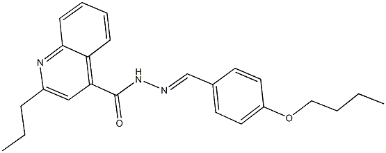 N'-(4-butoxybenzylidene)-2-propyl-4-quinolinecarbohydrazide Struktur