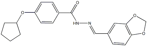 N'-(1,3-benzodioxol-5-ylmethylene)-4-(cyclopentyloxy)benzohydrazide Struktur