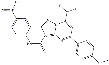 7-(difluoromethyl)-N-{4-nitrophenyl}-5-(4-methoxyphenyl)pyrazolo[1,5-a]pyrimidine-3-carboxamide Struktur