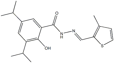 2-hydroxy-3,5-diisopropyl-N'-[(3-methyl-2-thienyl)methylene]benzohydrazide Struktur