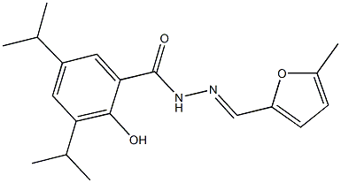 2-hydroxy-3,5-diisopropyl-N'-[(5-methyl-2-furyl)methylene]benzohydrazide Struktur