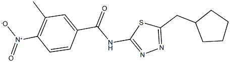 N-[5-(cyclopentylmethyl)-1,3,4-thiadiazol-2-yl]-4-nitro-3-methylbenzamide Struktur