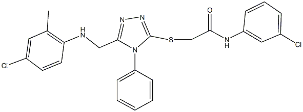 2-({5-[(4-chloro-2-methylanilino)methyl]-4-phenyl-4H-1,2,4-triazol-3-yl}sulfanyl)-N-(3-chlorophenyl)acetamide Struktur