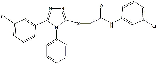 2-{[5-(3-bromophenyl)-4-phenyl-4H-1,2,4-triazol-3-yl]sulfanyl}-N-(3-chlorophenyl)acetamide Struktur