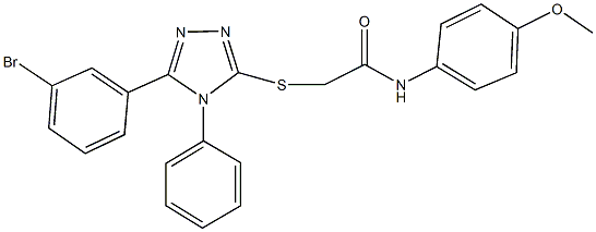 2-{[5-(3-bromophenyl)-4-phenyl-4H-1,2,4-triazol-3-yl]sulfanyl}-N-(4-methoxyphenyl)acetamide Struktur