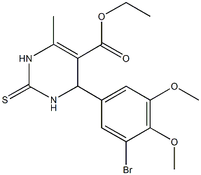 ethyl 4-(3-bromo-4,5-dimethoxyphenyl)-6-methyl-2-thioxo-1,2,3,4-tetrahydro-5-pyrimidinecarboxylate Struktur