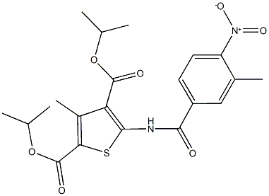 diisopropyl 5-({4-nitro-3-methylbenzoyl}amino)-3-methyl-2,4-thiophenedicarboxylate Struktur