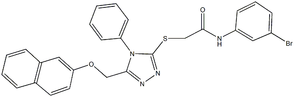 N-(3-bromophenyl)-2-({5-[(2-naphthyloxy)methyl]-4-phenyl-4H-1,2,4-triazol-3-yl}sulfanyl)acetamide Struktur